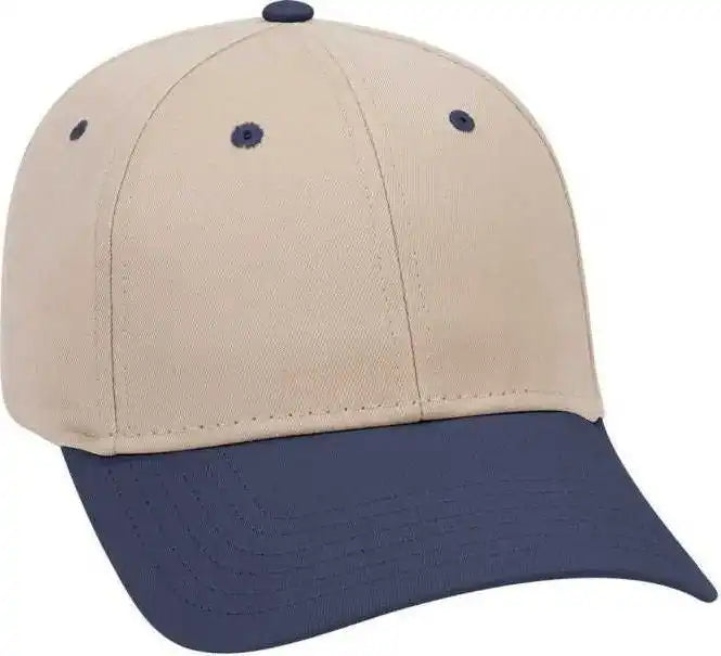 Otto 19-536 Cotton Twill Low Profile Pro Style Cap with 6 Embroidered Eyelets - Navy Khaki - one Size Fits Most