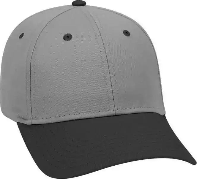 Otto 19-536 Cotton Twill Low Profile Pro Style Cap with 6 Embroidered Eyelets - Black Charcoal - Dark Gray / one Size