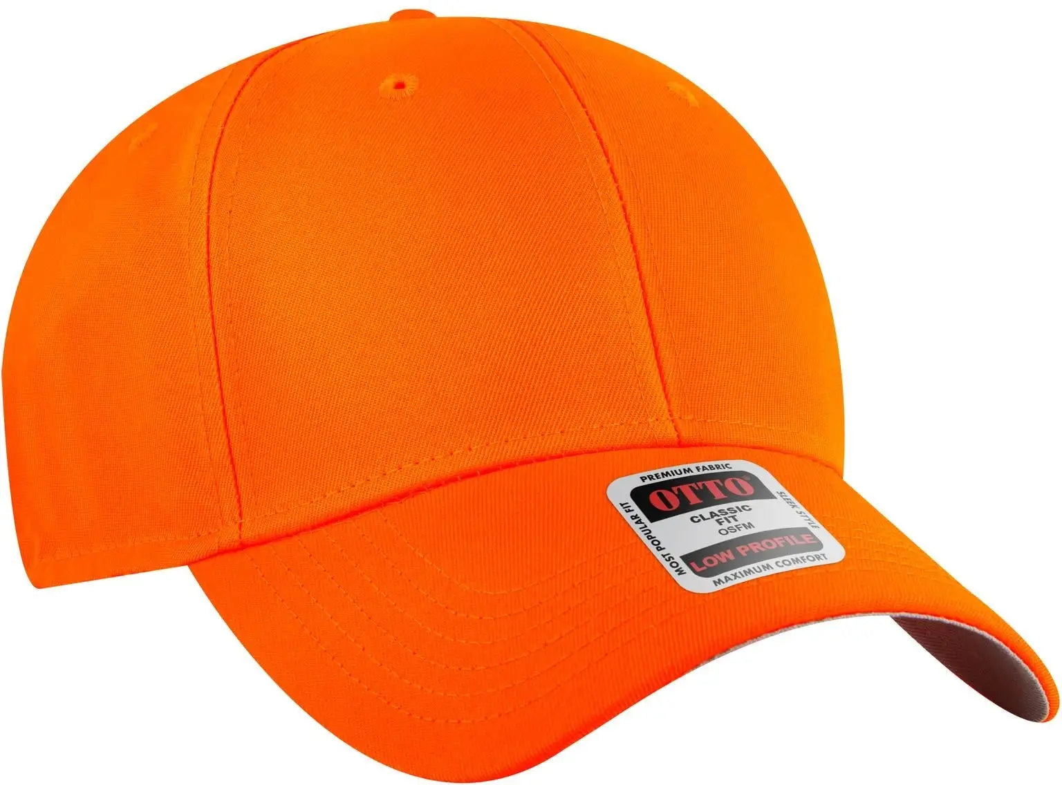 Otto 19-536 Neon 6 Panel Low Profile Baseball Cap - N. Orange - 1/2’’ - 7 5/8’’