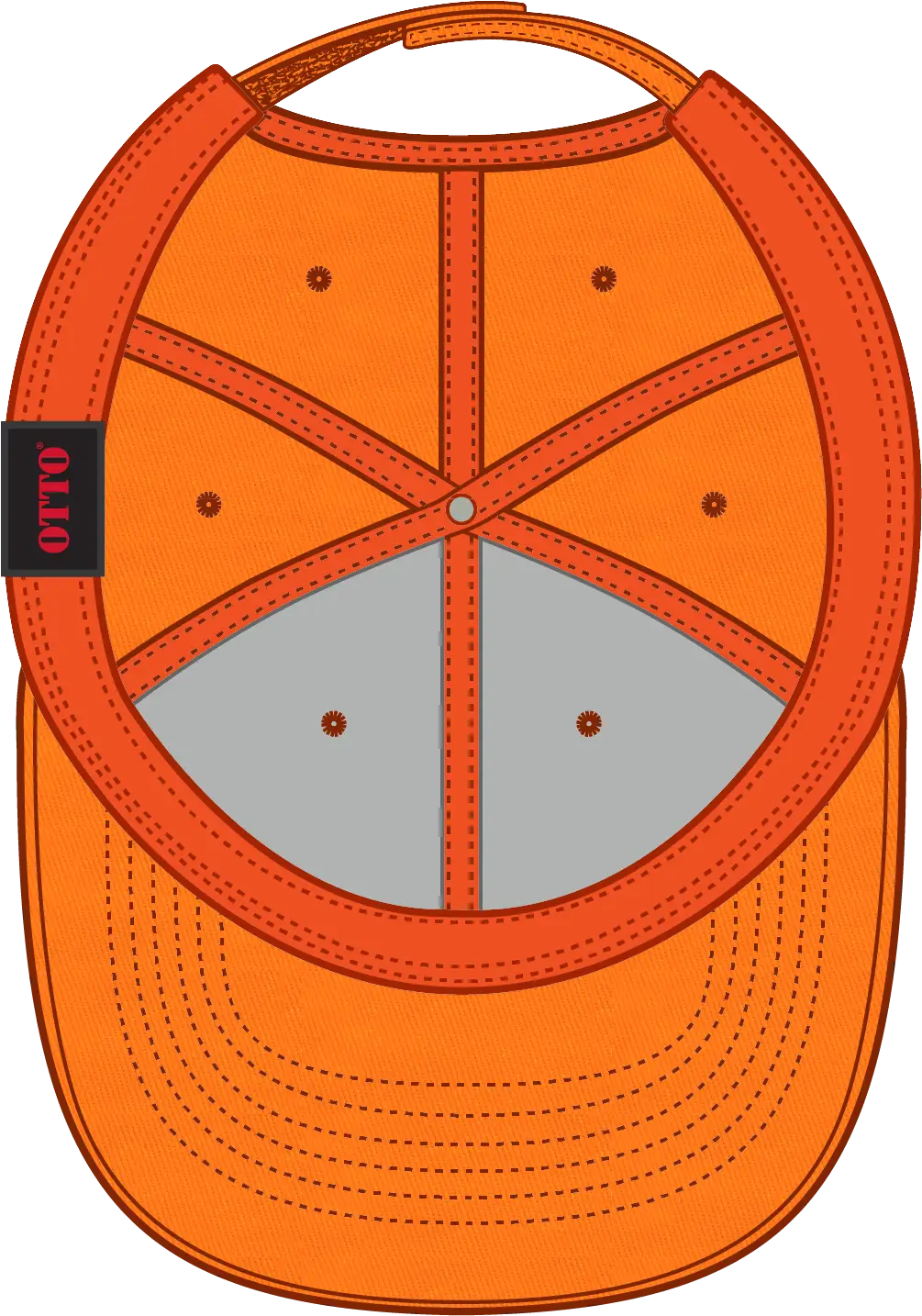 Otto 19-536 Neon 6 Panel Low Profile Baseball Cap - N. Orange - 1/2’’ - 7 5/8’’