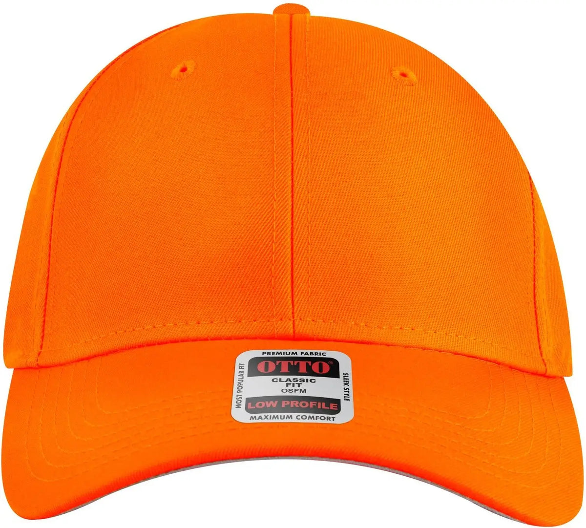 Otto 19-536 Neon 6 Panel Low Profile Baseball Cap - N. Orange - 1/2’’ - 7 5/8’’