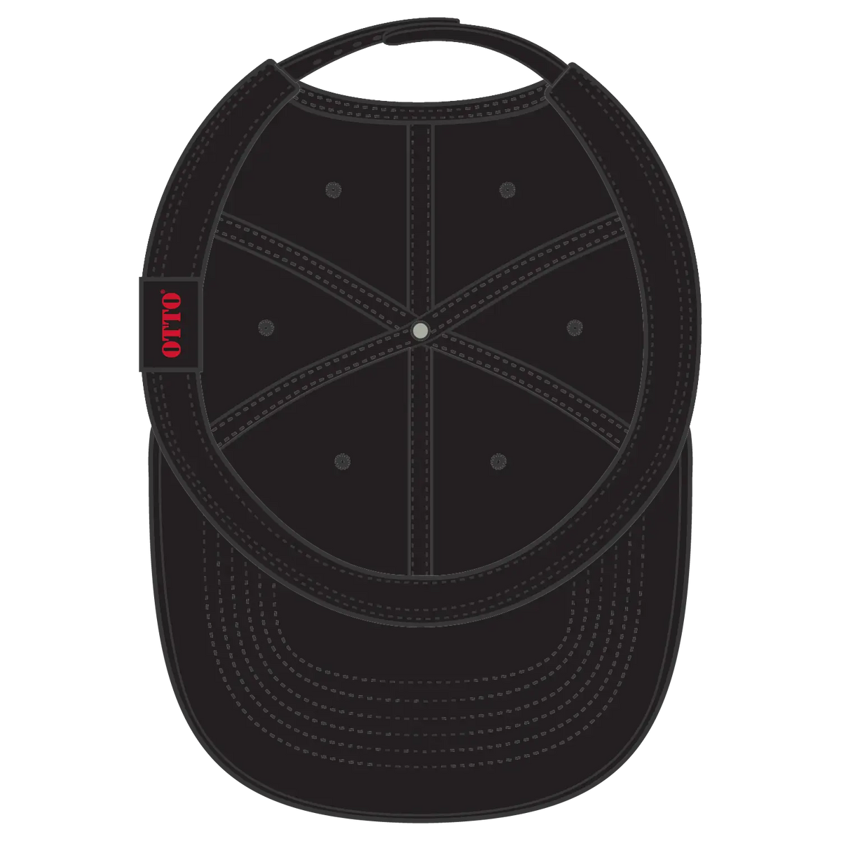 Otto 19-6 6 Panel Low Profile Baseball Cap - Black - 7 3/8’’ - 5/8’’