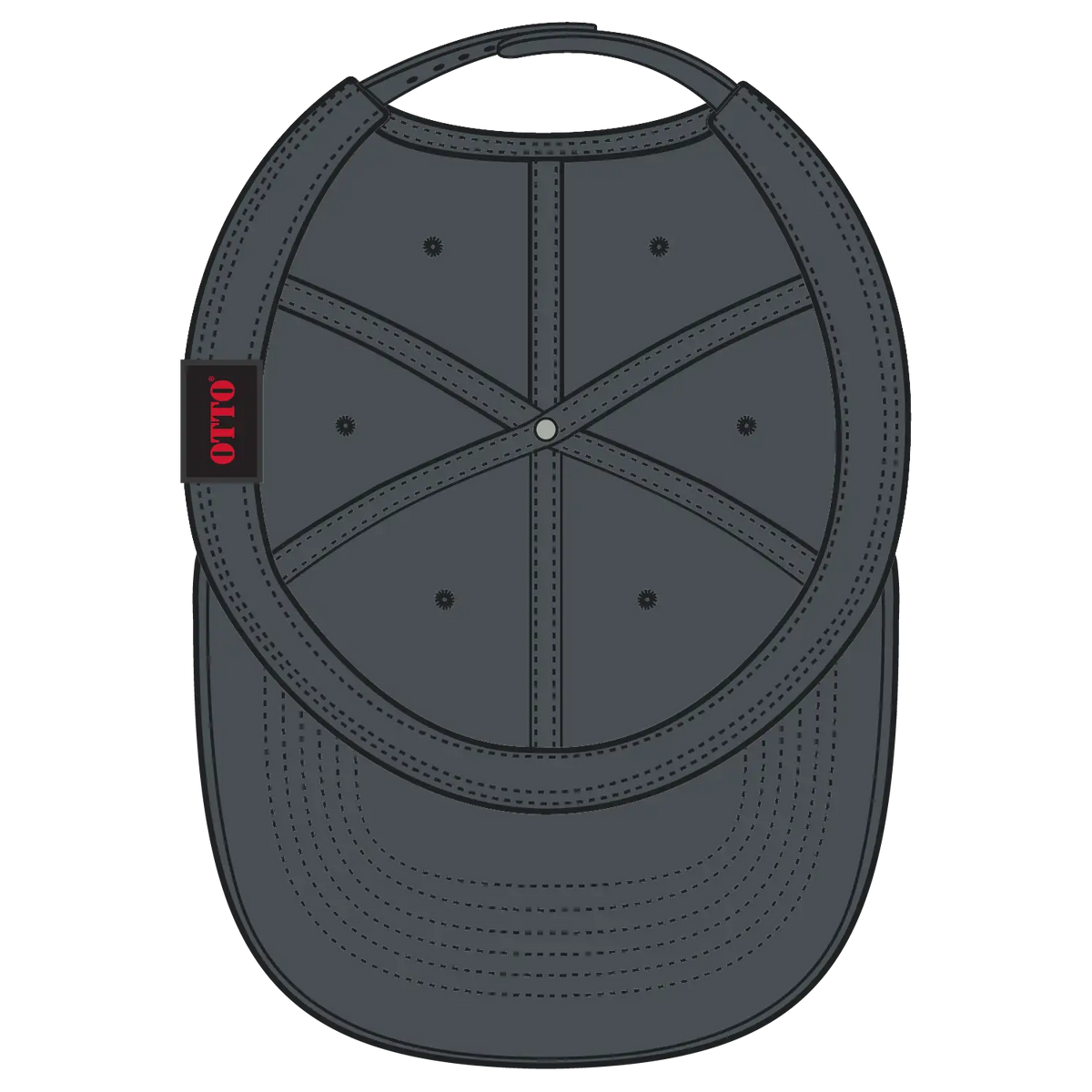 Otto 19-6 6 Panel Low Profile Baseball Cap - Char. Gray - 7 3/8’’ - 5/8’’