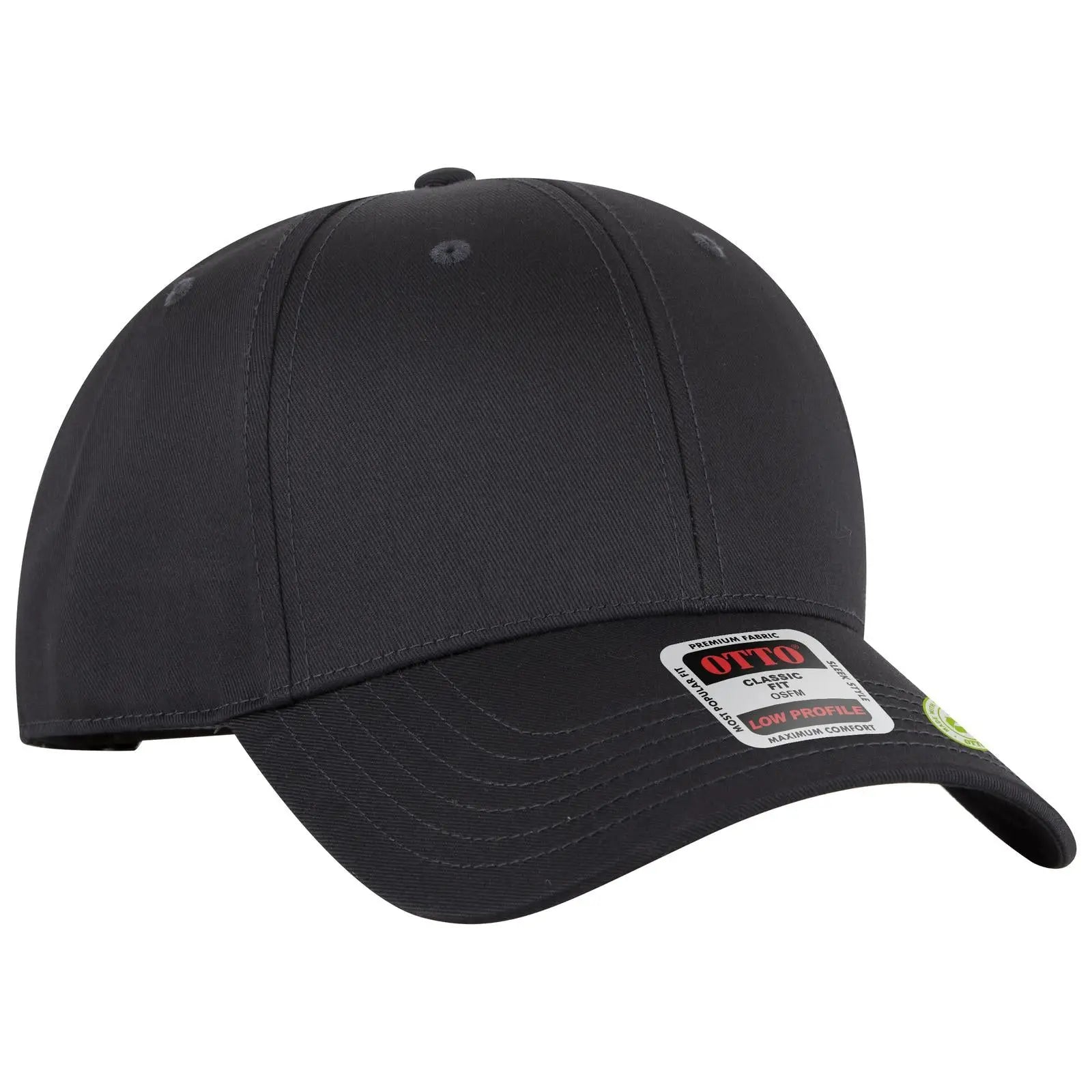 Otto 19-6 6 Panel Low Profile Baseball Cap - Char. Gray - 7 3/8’’ - 5/8’’
