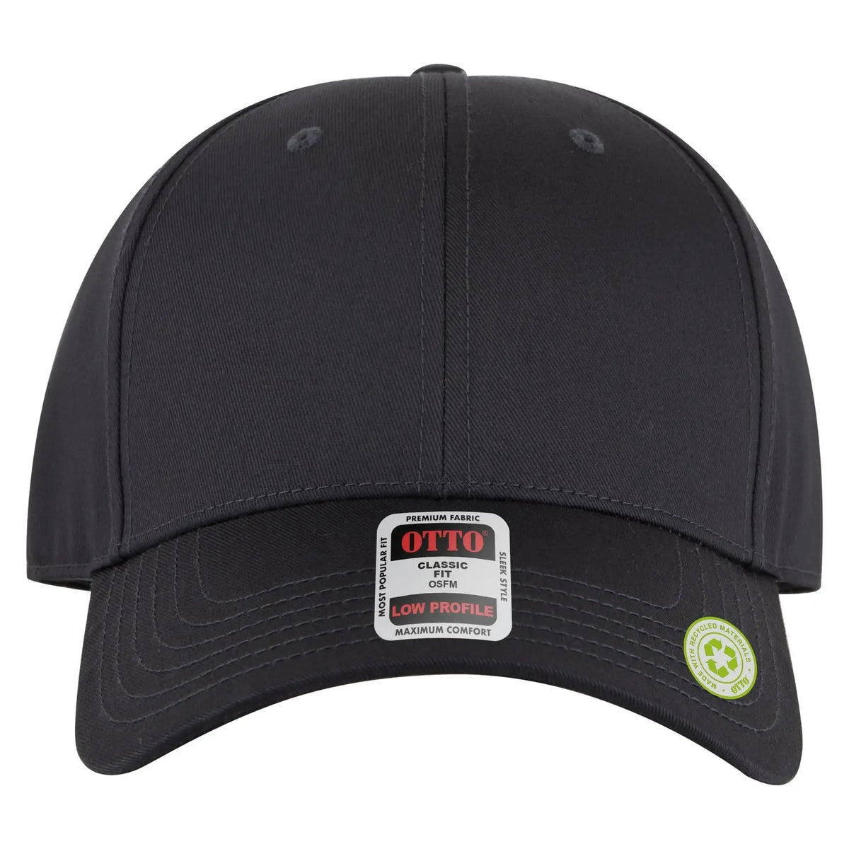 Otto 19-6 6 Panel Low Profile Baseball Cap - Char. Gray - 7 3/8’’ - 5/8’’