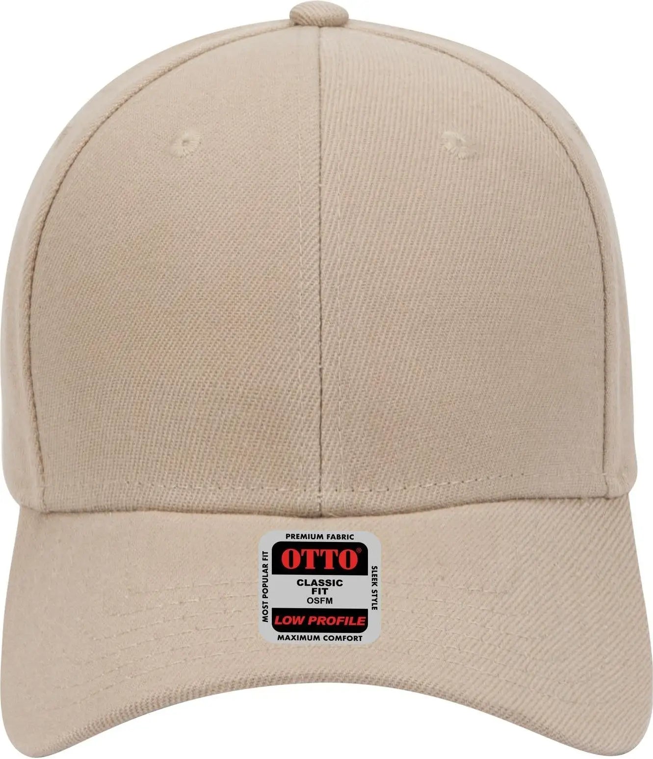 Otto 19-609 6 Panel Low Profile Baseball Cap - Khaki - 1/2’’ - 7 5/8’’