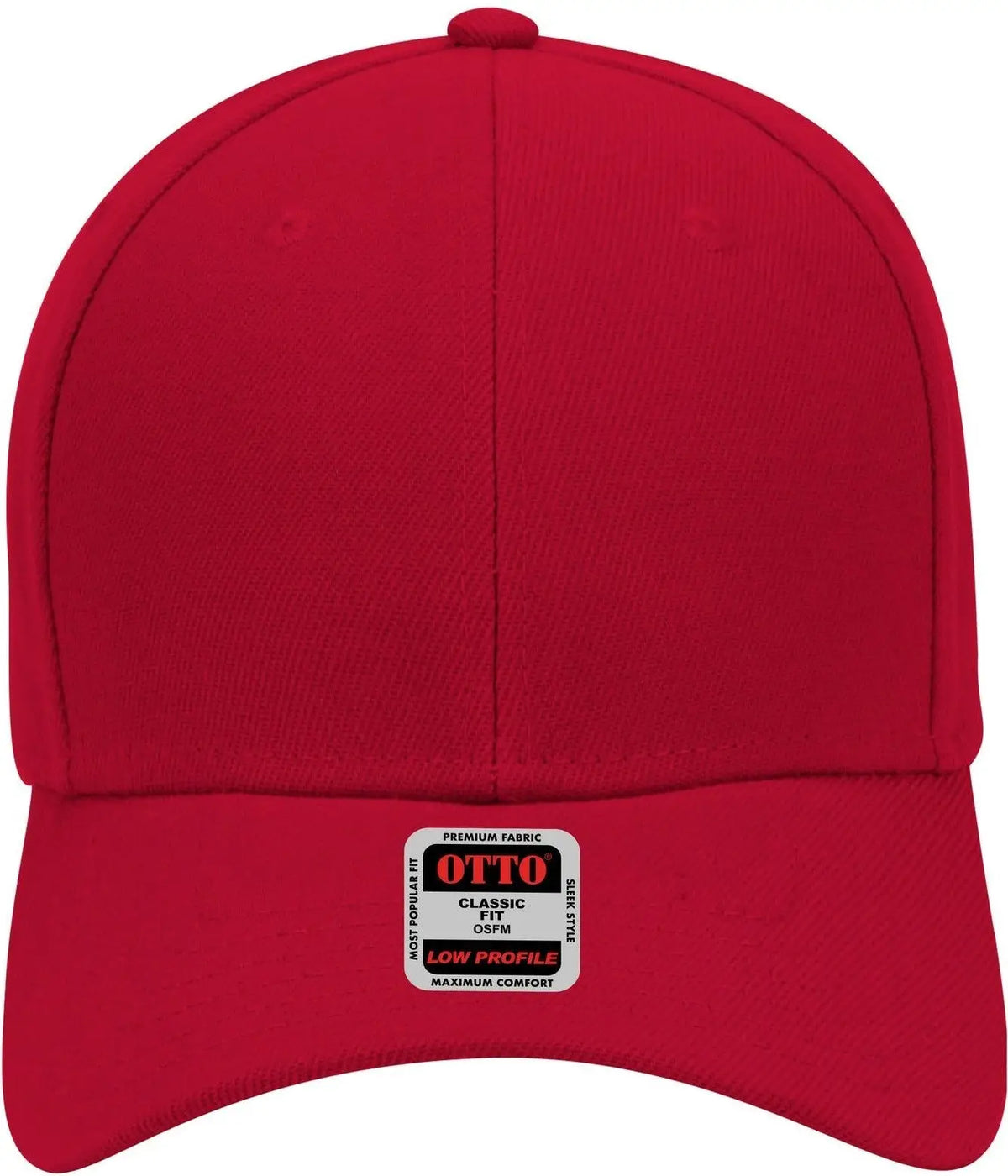 Otto 19-609 6 Panel Low Profile Baseball Cap - Red - 1/2’’ - 7 5/8’’
