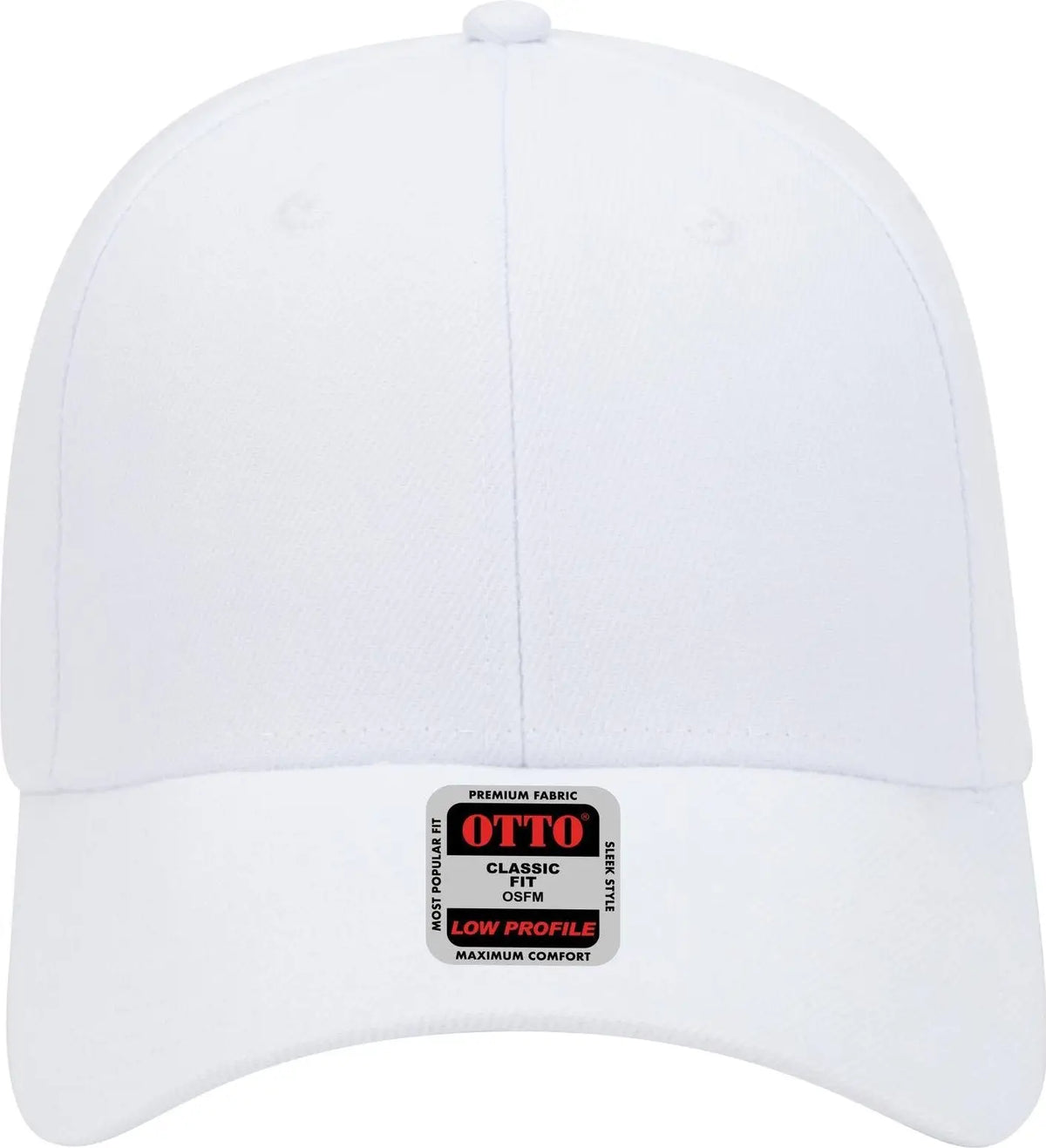 Otto 19-609 6 Panel Low Profile Baseball Cap - White - 1/2’’ - 7 5/8’’
