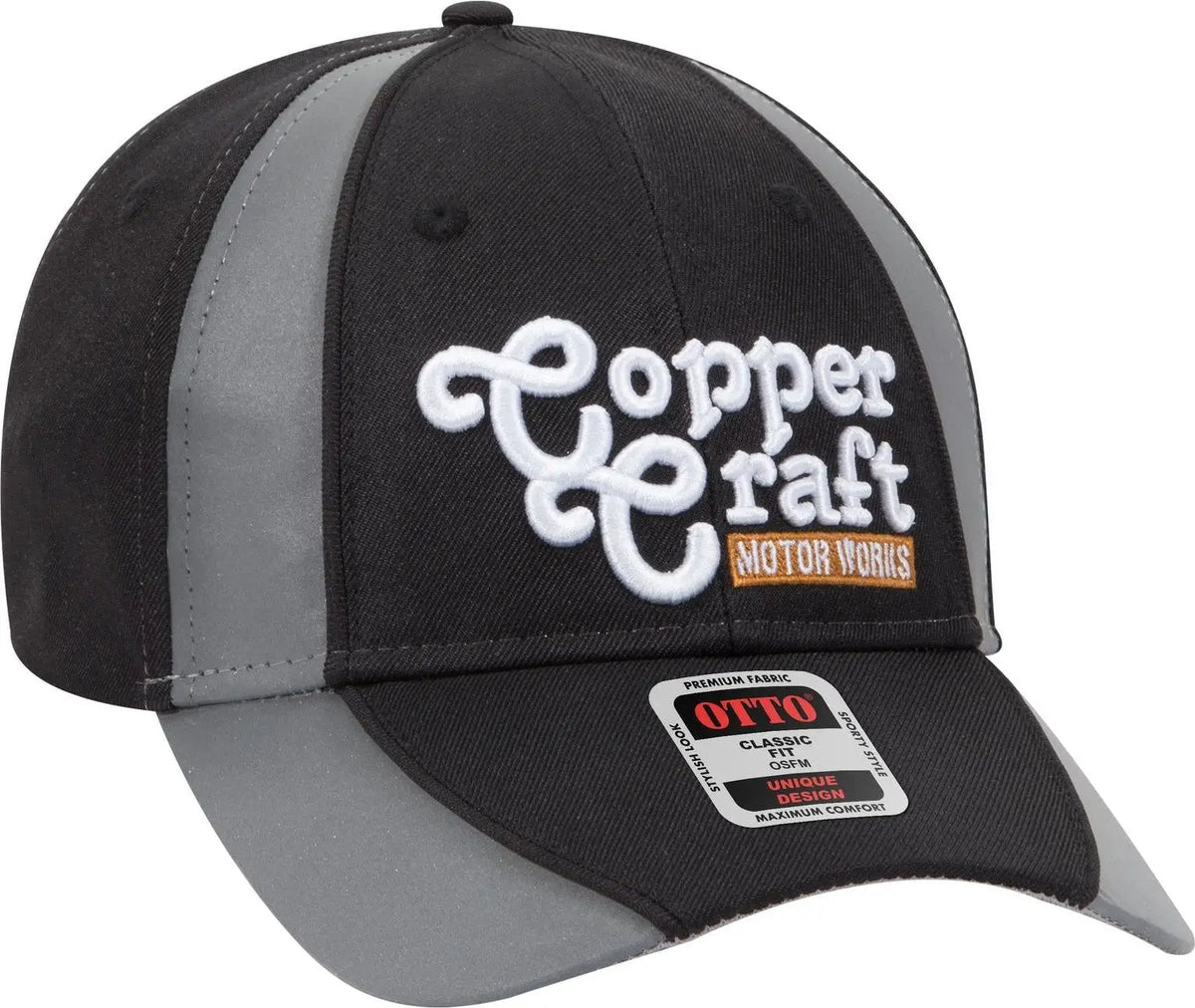 Otto 19-701 6 Panel Low Profile Baseball Cap - Blk/gld/wht - 1/2’’ - 7 5/8’’