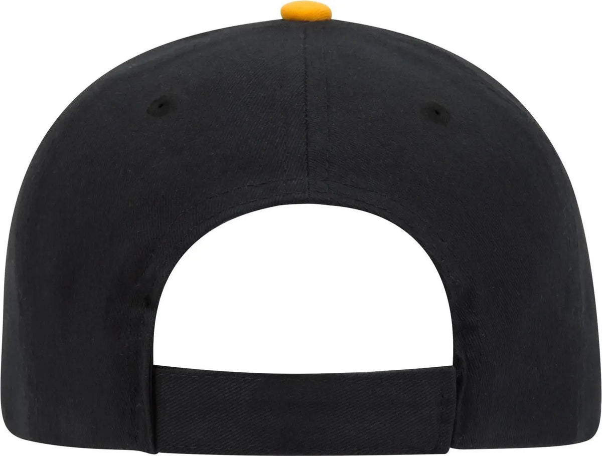 Otto 19-701 6 Panel Low Profile Baseball Cap - Blk/gld/wht