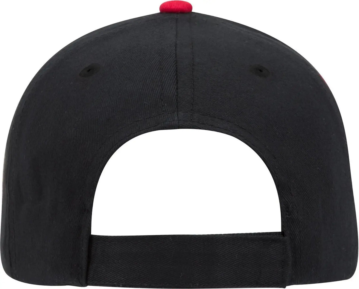 Otto 19-701 6 Panel Low Profile Baseball Cap - Blk/red/wht - 1/2’’ - 7 5/8’’