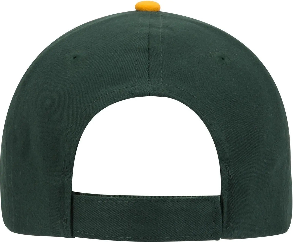 Otto 19-701 6 Panel Low Profile Baseball Cap - Dk.grn/gld/wht - 1/2’’ - 7 5/8’’