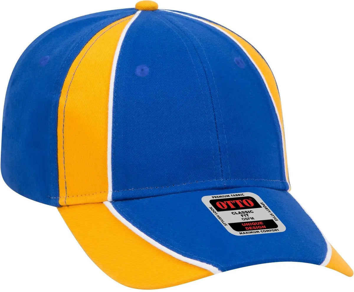 Otto 19-701 6 Panel Low Profile Baseball Cap - Ryl/gld/wht - 1/2’’ - 7 5/8’’