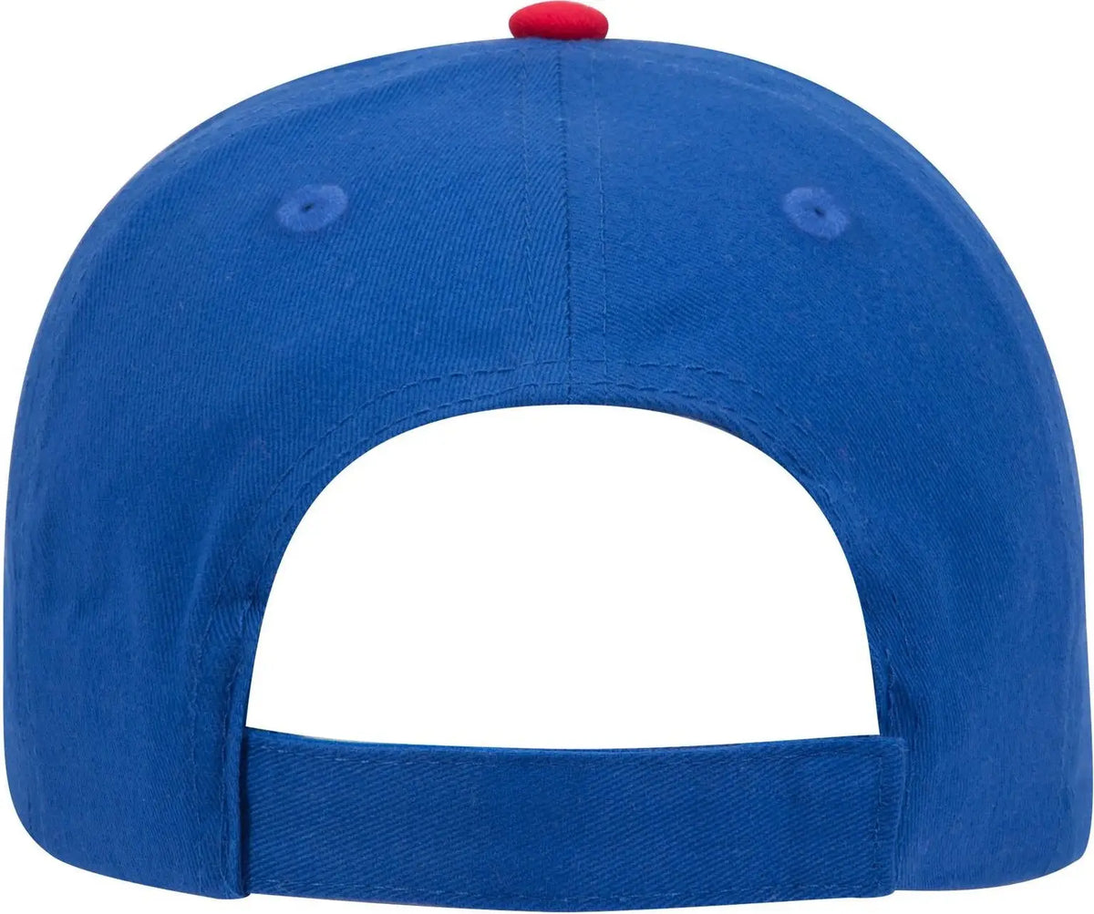 Otto 19-701 6 Panel Low Profile Baseball Cap - Ryl/red/wht - 1/2’’ - 7 5/8’’
