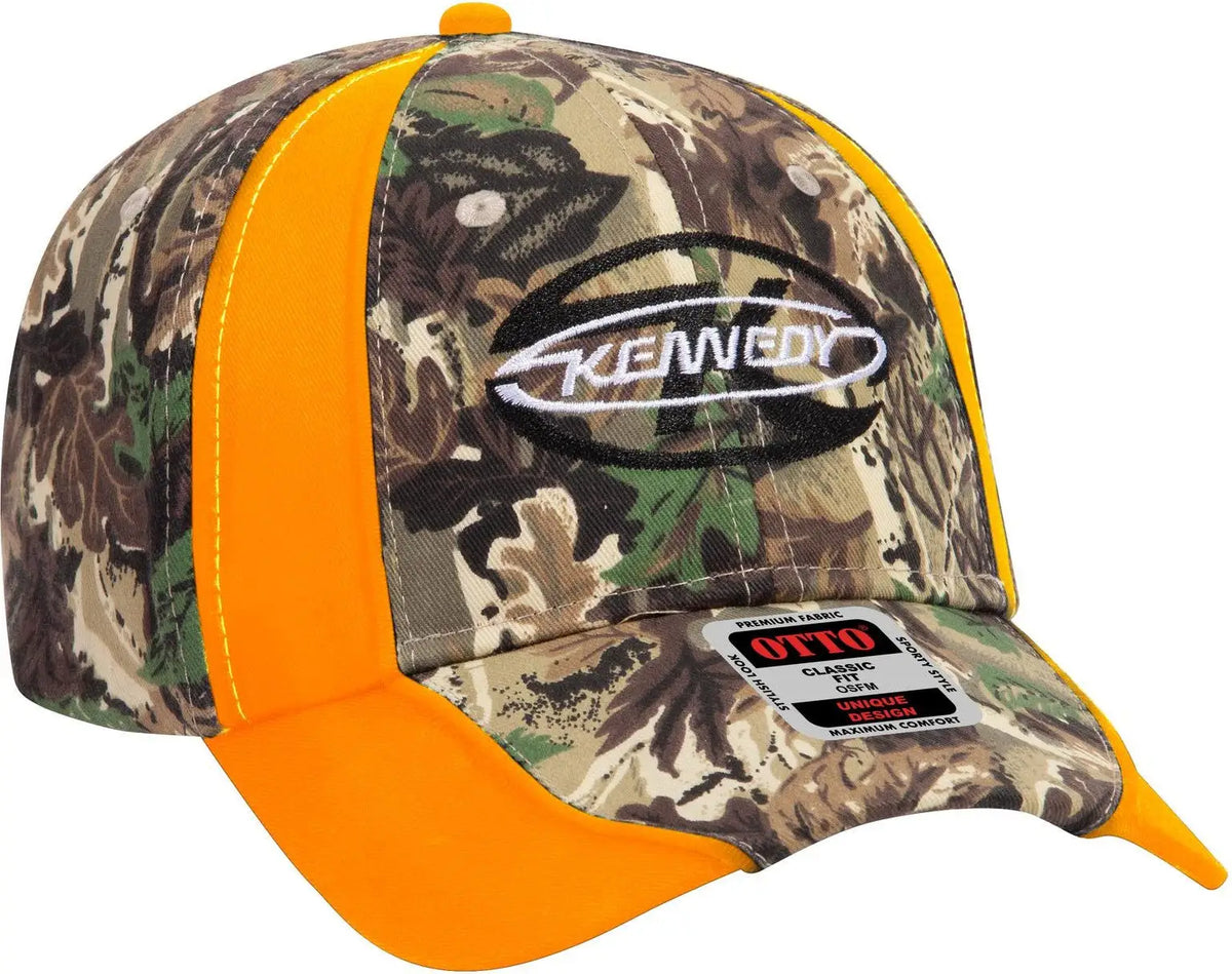 Otto 19-701 Camouflage 6 Panel Low Profile Baseball Cap - Lt.lod/brn/kly/n.org - 1/2’’ - 7 5/8’’
