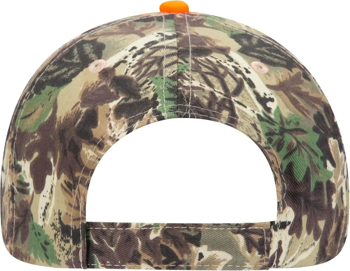 Otto 19-701 Camouflage 6 Panel Low Profile Baseball Cap - Lt.lod/brn/kly/n.org - 1/2’’ - 7 5/8’’