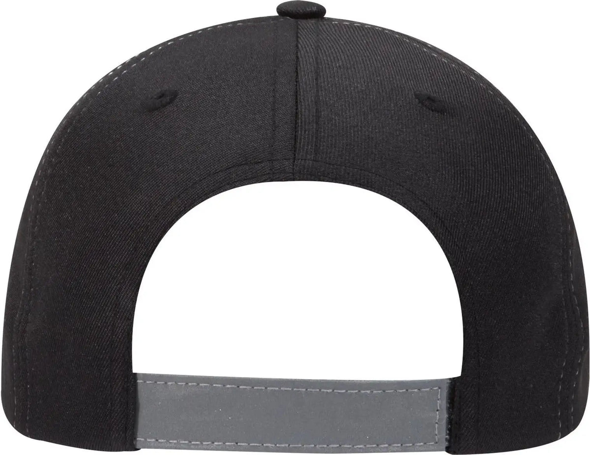 Otto 19-701 Neon 6 Panel Low Profile Baseball Cap - Blk/ref.gry - 1/2’’ - 7 5/8’’