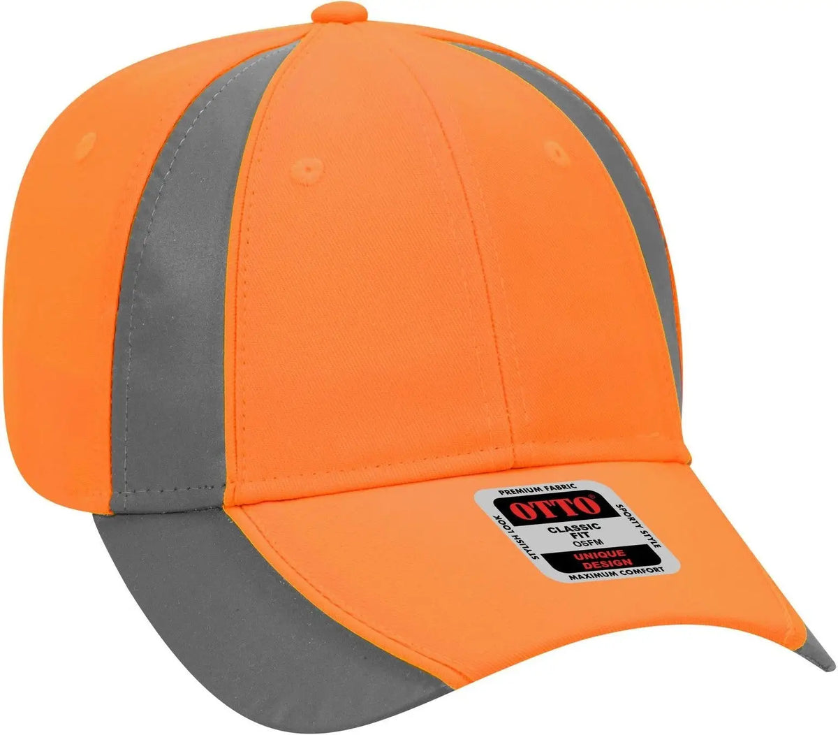Otto 19-701 Neon 6 Panel Low Profile Baseball Cap - N.org/ref.gry - 1/2’’ - 7 5/8’’