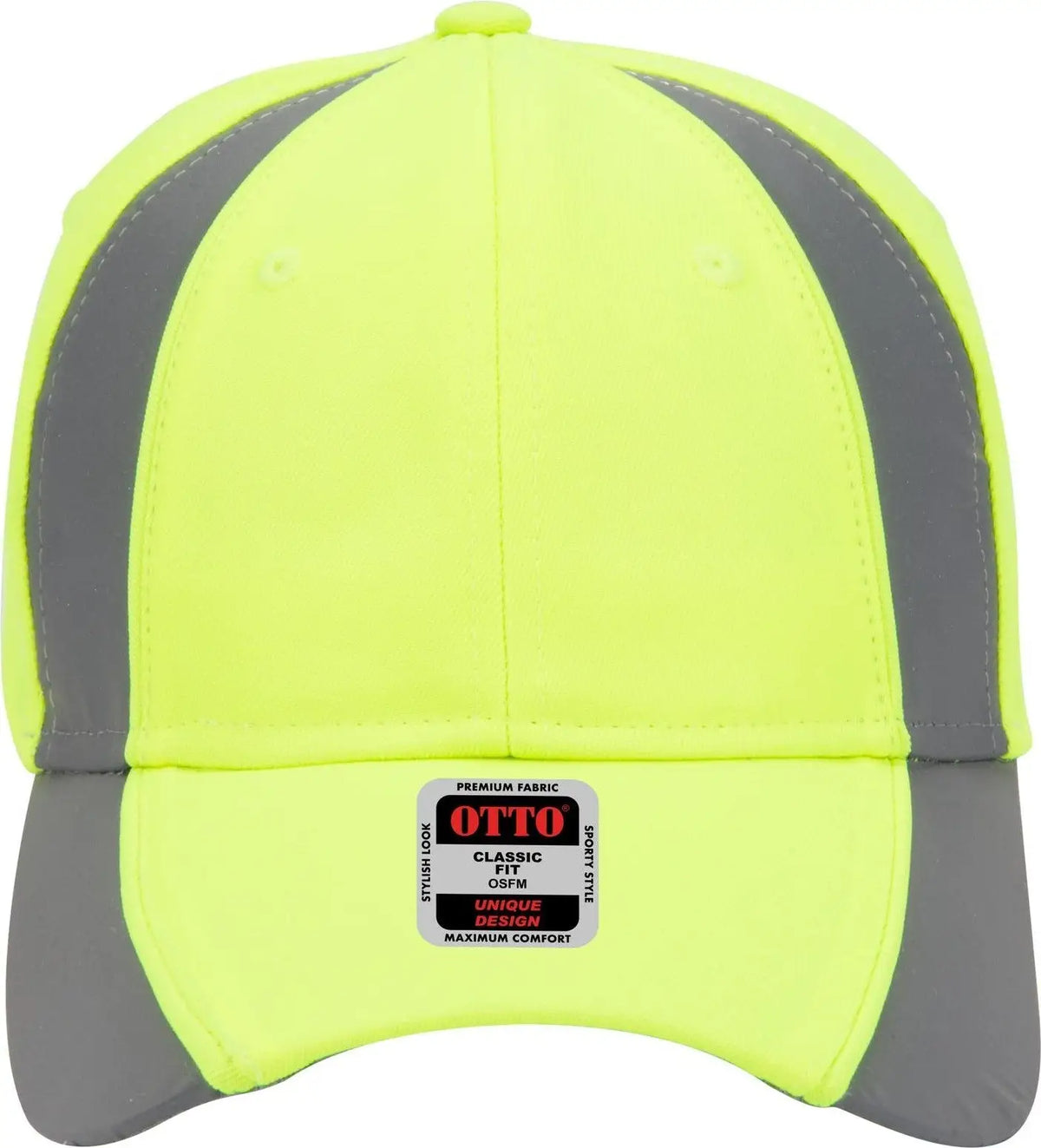 Otto 19-701 Neon 6 Panel Low Profile Baseball Cap - N.yel/ref.gry - 1/2’’ - 7 5/8’’