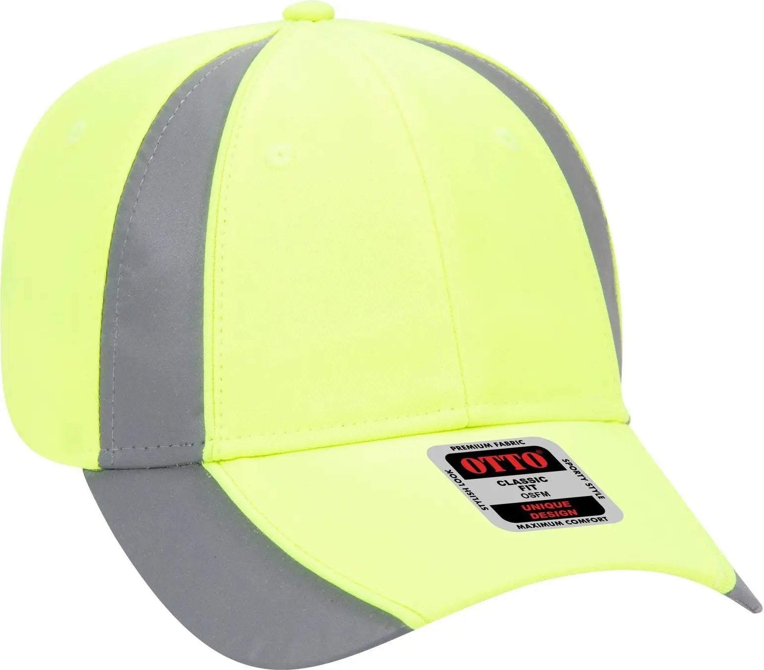 Otto 19-701 Neon 6 Panel Low Profile Baseball Cap - N.yel/ref.gry - 1/2’’ - 7 5/8’’