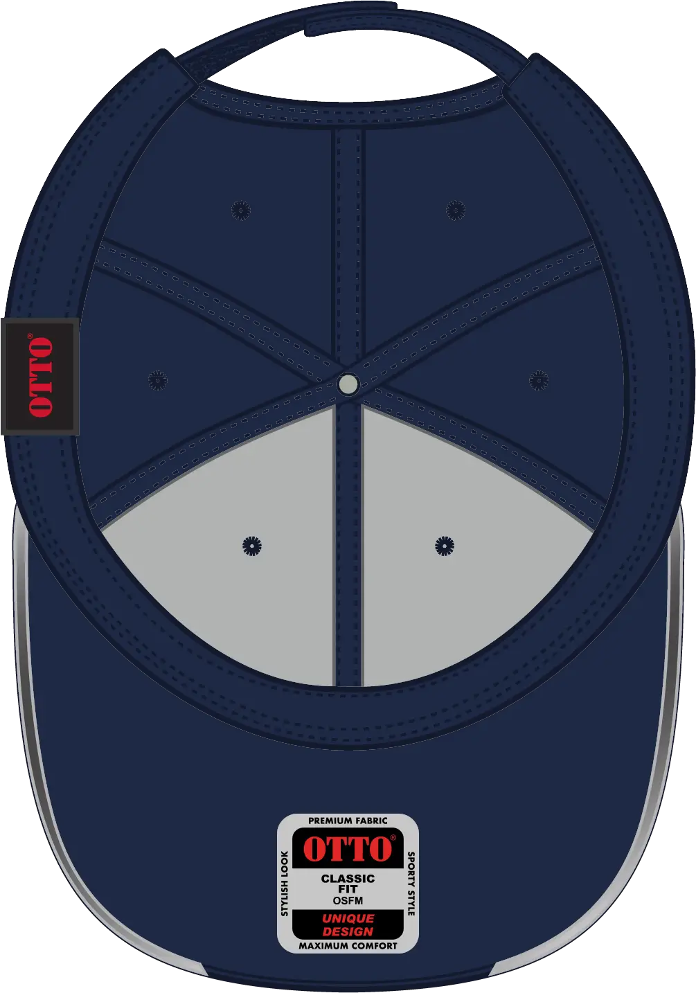 Otto 19-701 Neon 6 Panel Low Profile Baseball Cap - Nvy/ref.gry - 1/2’’ - 7 5/8’’