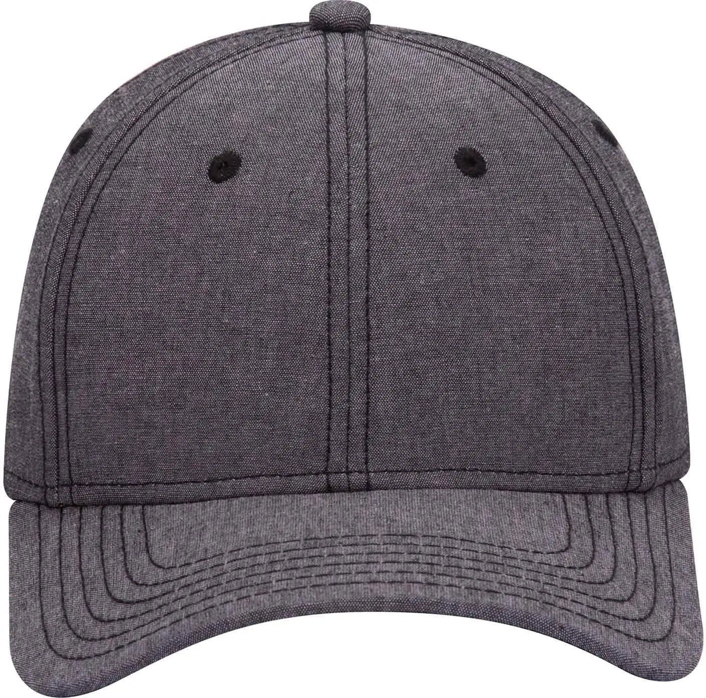Otto 19-768 6 Panel Low Profile Baseball Cap - Black - 1/2’’ - 7 5/8’’