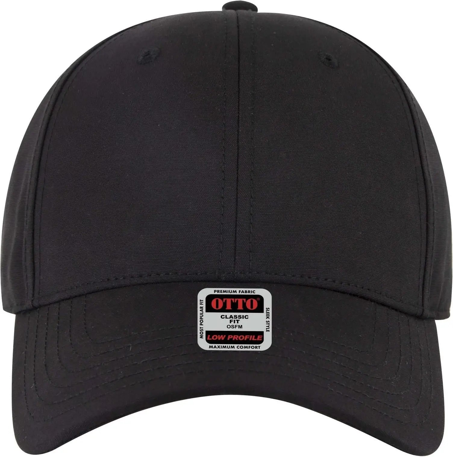 Otto 19-768 6 Panel Low Profile Baseball Cap - Black - 1/2’’ - 7 5/8’’