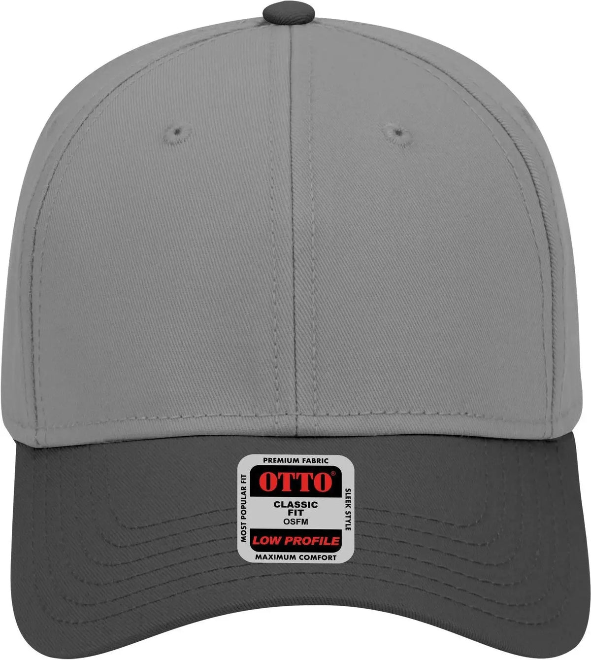 Otto 19-768 6 Panel Low Profile Baseball Cap - Blk/ch.gry/ch.gry - 1/2’’ - 7 5/8’’