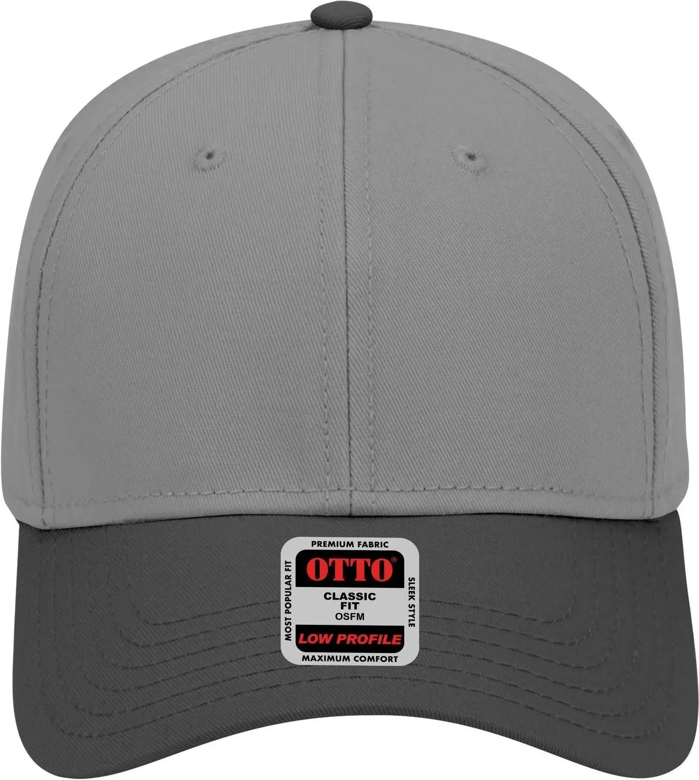 Otto 19-768 6 Panel Low Profile Baseball Cap - Blk/ch.gry/ch.gry - 1/2’’ - 7 5/8’’