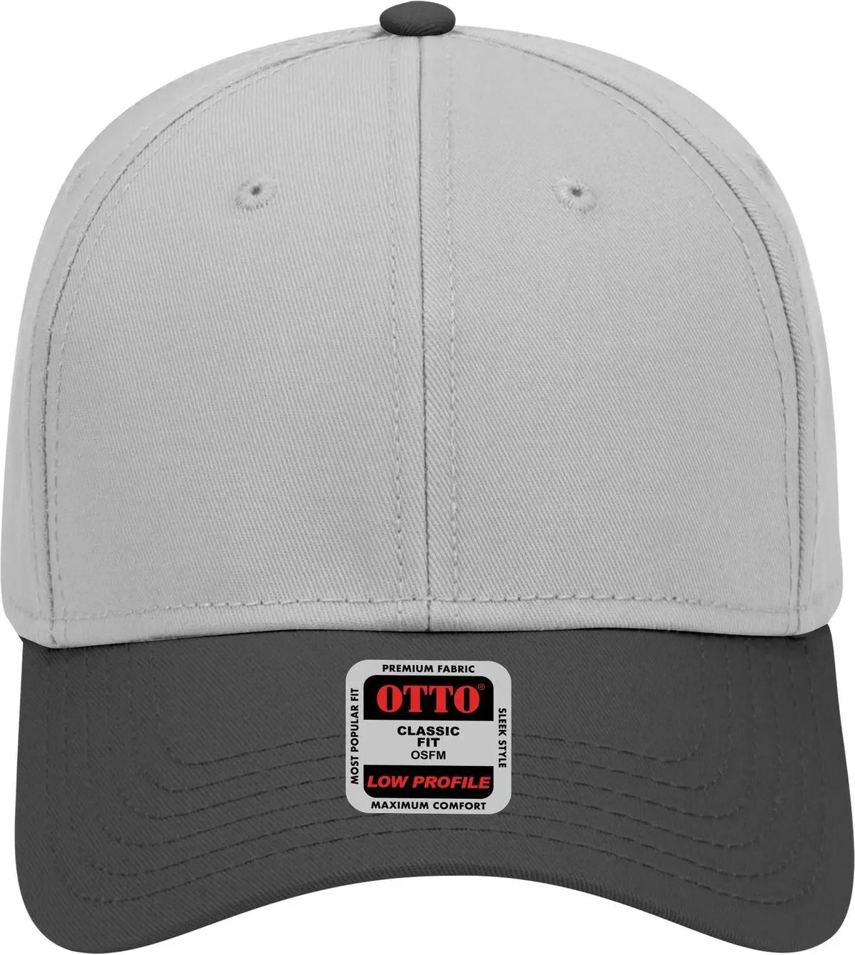 Otto 19-768 6 Panel Low Profile Baseball Cap - Blk/gry/gry - 1/2’’ - 7 5/8’’