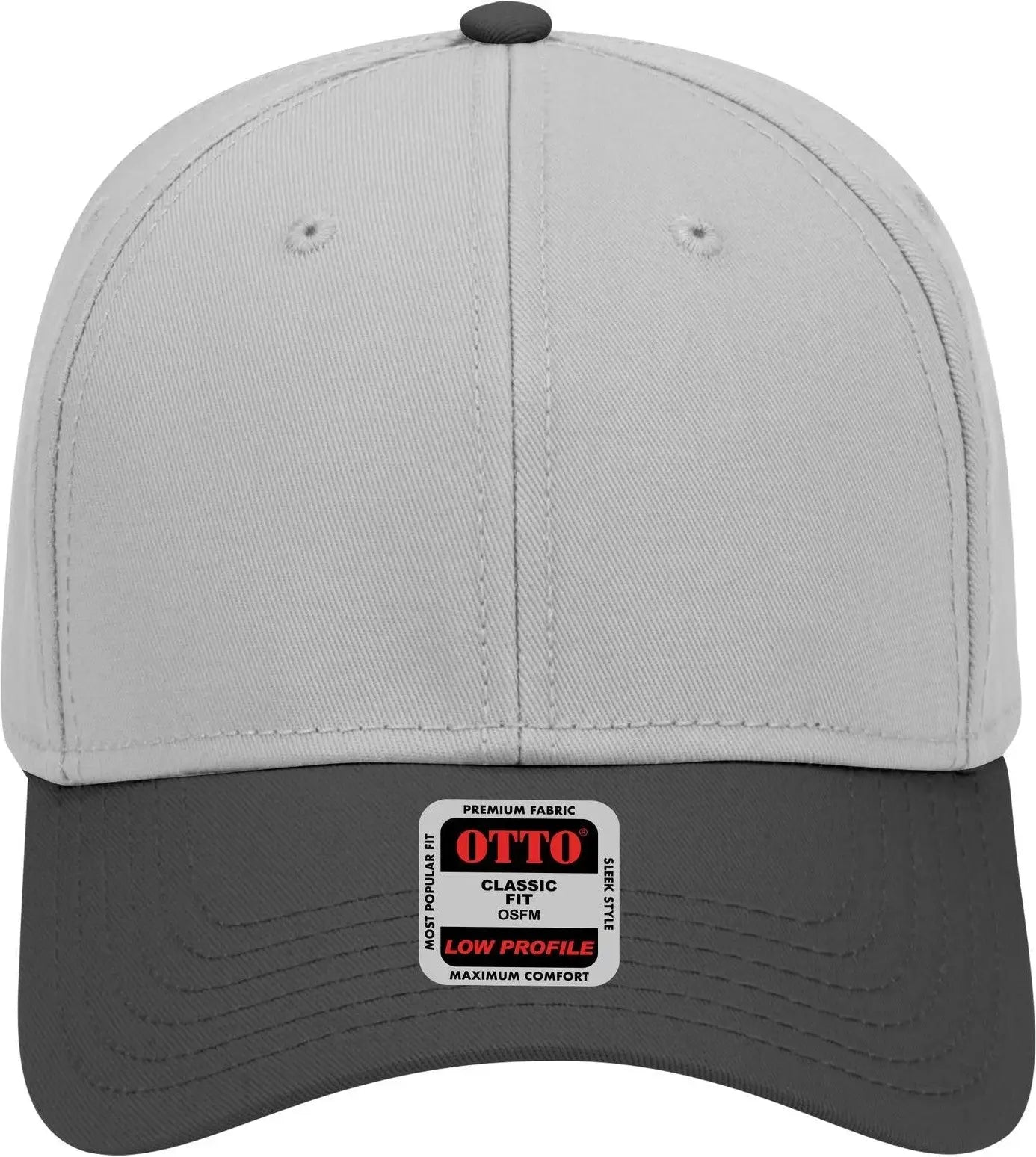 Otto 19-768 6 Panel Low Profile Baseball Cap - Blk/gry/gry - 1/2’’ - 7 5/8’’
