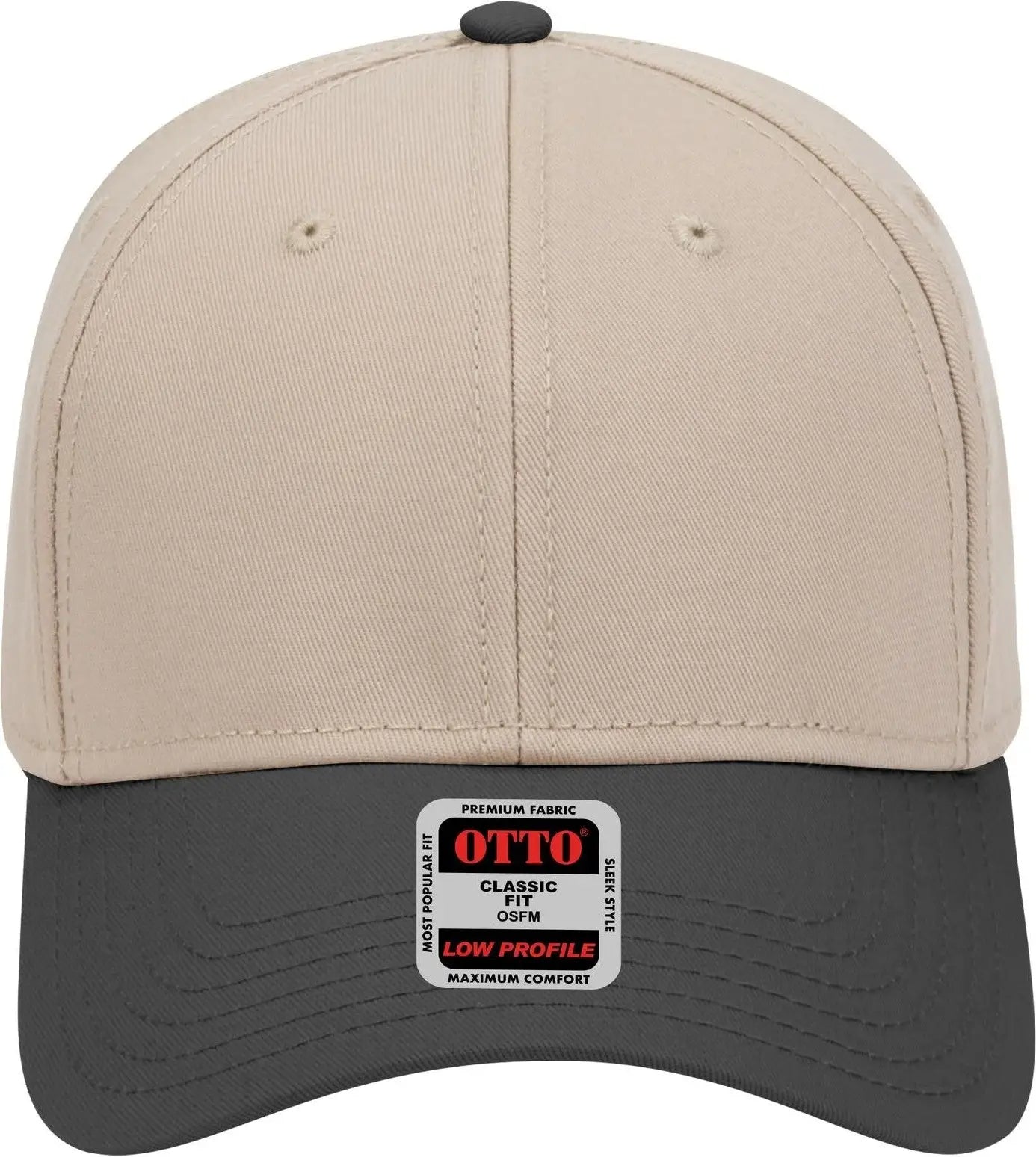 Otto 19-768 6 Panel Low Profile Baseball Cap - Blk/kha/kha - 1/2’’ - 7 5/8’’