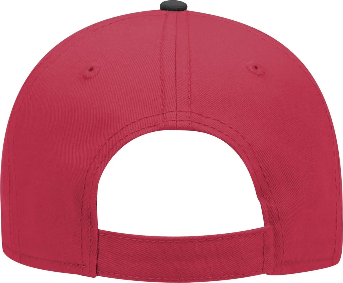 Otto 19-768 6 Panel Low Profile Baseball Cap - Blk/red/red - 1/2’’ - 7 5/8’’