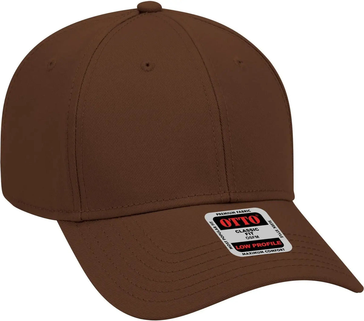 Otto 19-768 6 Panel Low Profile Baseball Cap - Brown