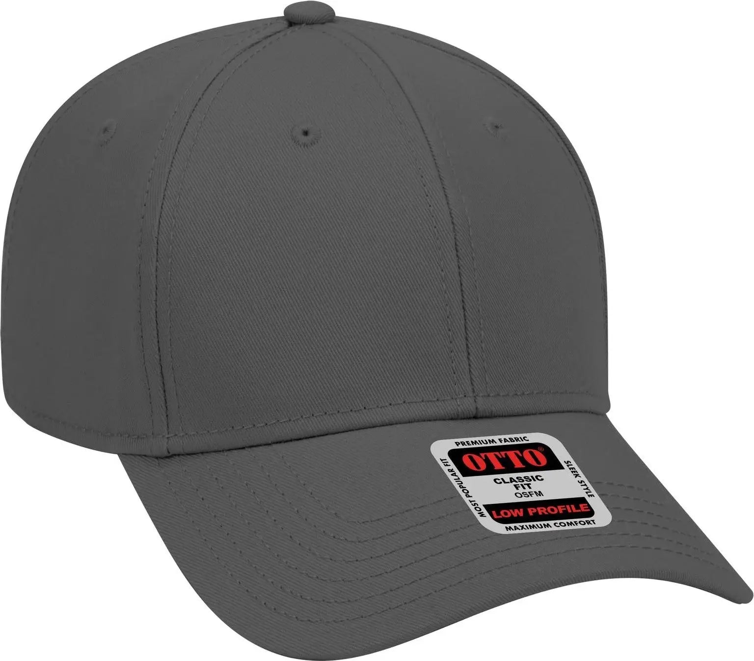 Otto 19-768 6 Panel Low Profile Baseball Cap - Char. Gray - 1/2’’ - 7 5/8’’