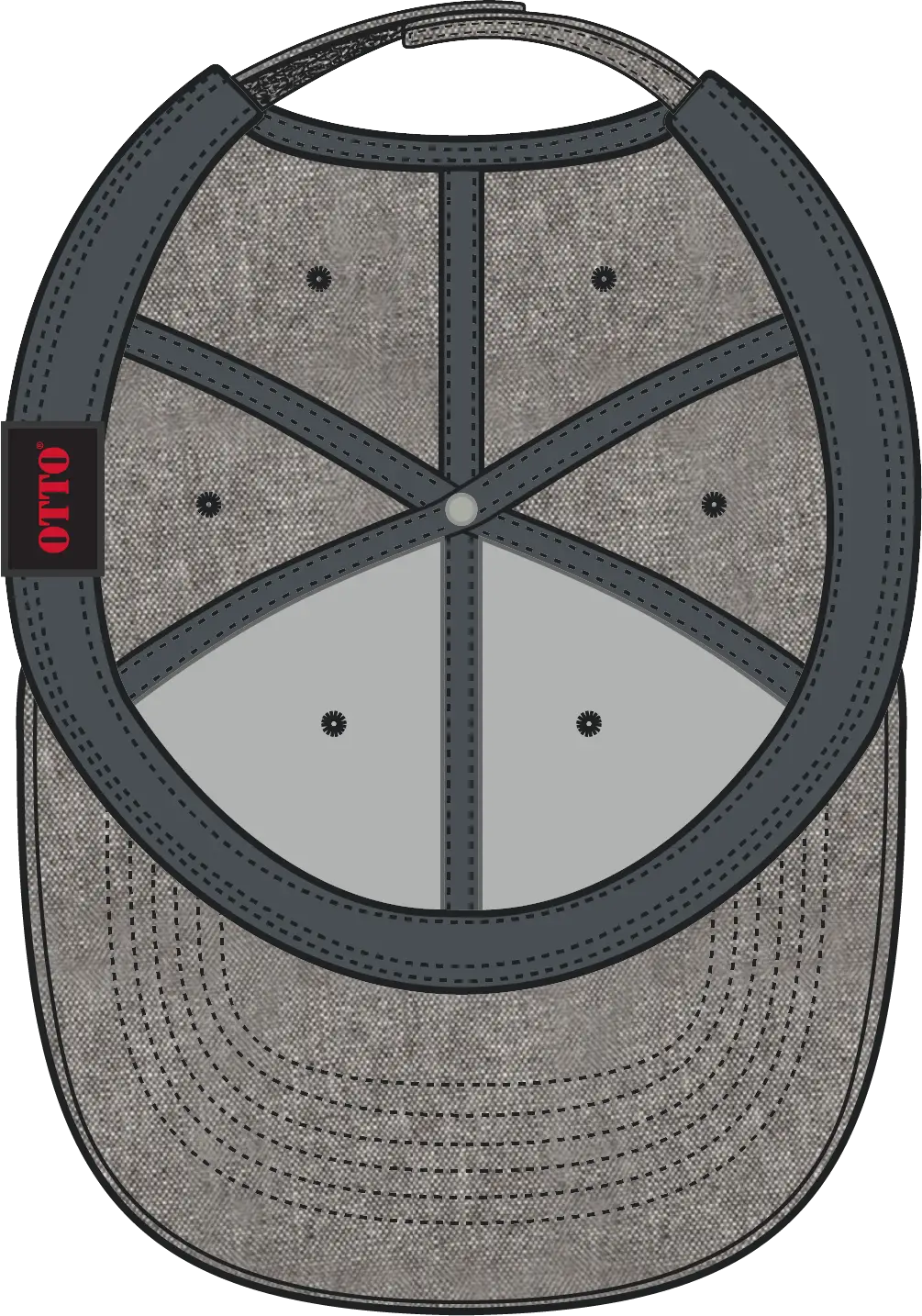 Otto 19-768 6 Panel Low Profile Baseball Cap - Char. Gray - 1/2’’ - 7 5/8’’