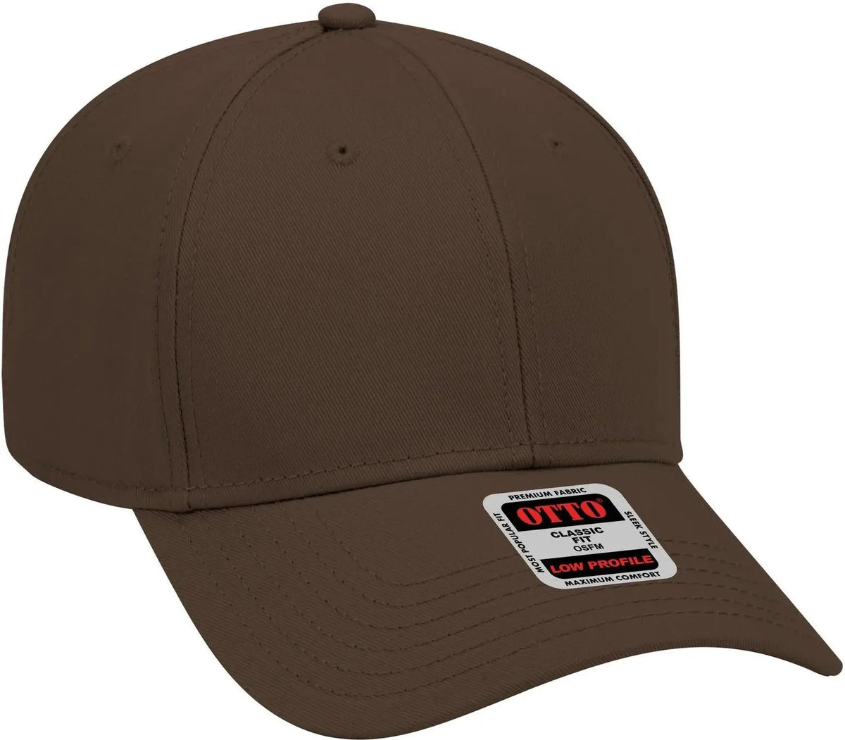 Otto 19-768 6 Panel Low Profile Baseball Cap - Dk. Brown - 1/2’’ - 7 5/8’’