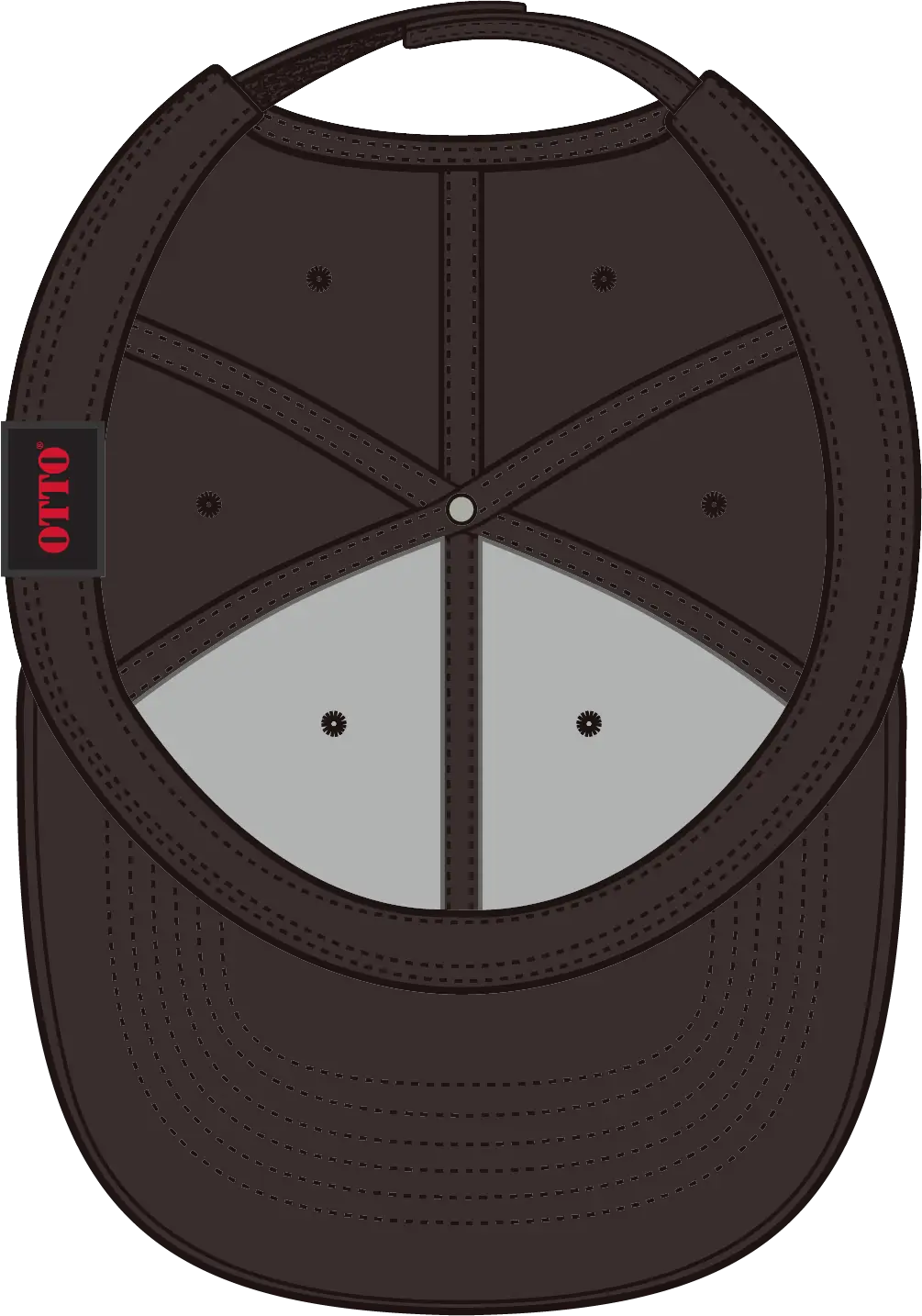 Otto 19-768 6 Panel Low Profile Baseball Cap - Dk. Brown - 1/2’’ - 7 5/8’’