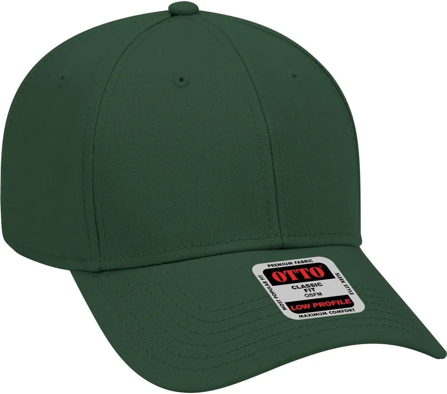 Otto 19-768 6 Panel Low Profile Baseball Cap - Dk. Green - 1/2’’ - 7 5/8’’