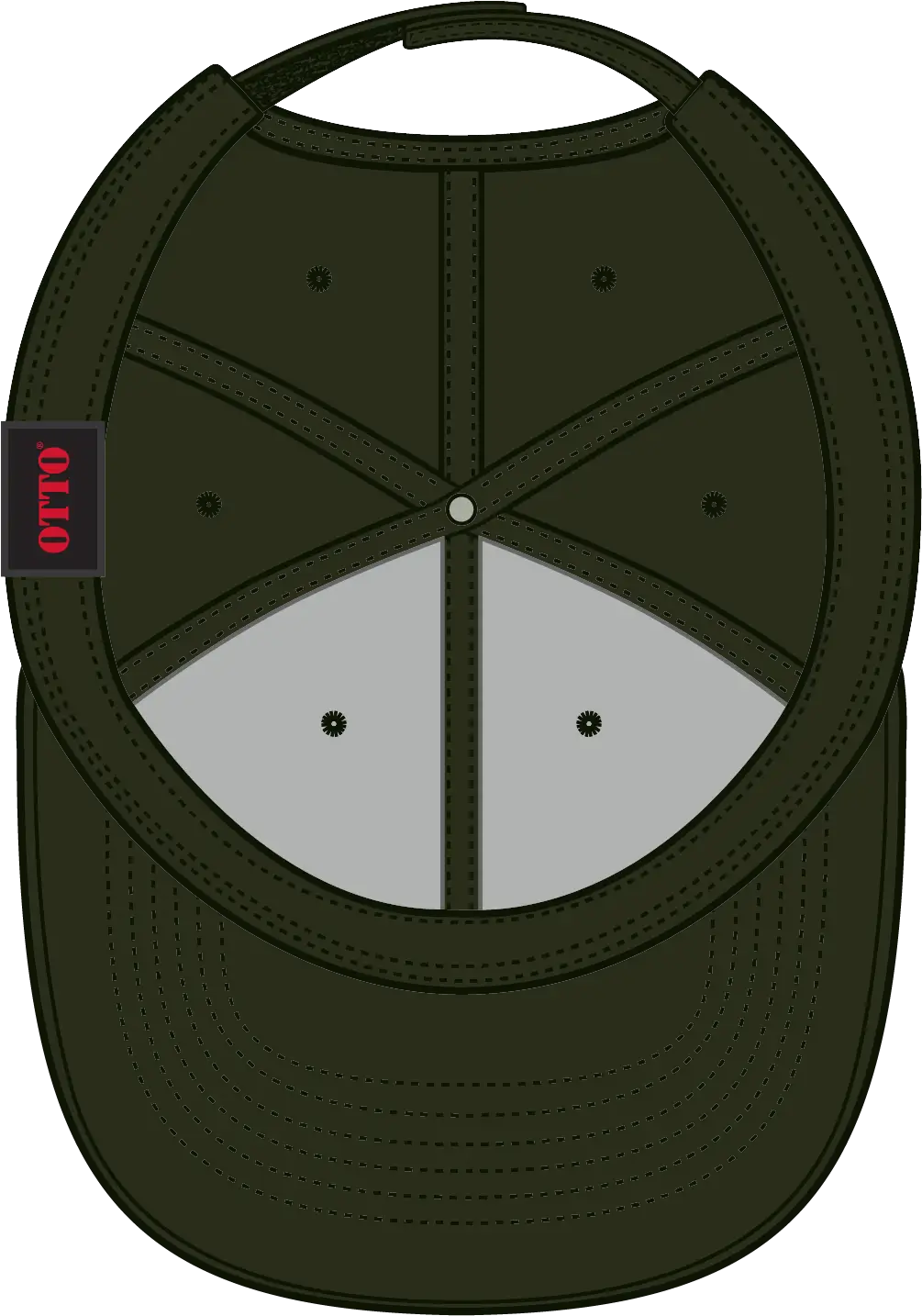 Otto 19-768 6 Panel Low Profile Baseball Cap - Dk. Ol. Green - 1/2’’ - 7 5/8’’