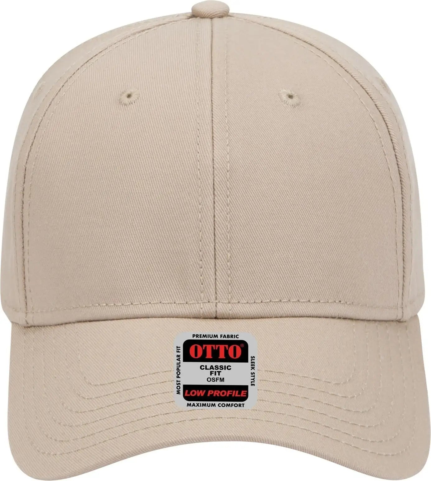 Otto 19-768 6 Panel Low Profile Baseball Cap - Khaki - 1/2’’ - 7 5/8’’