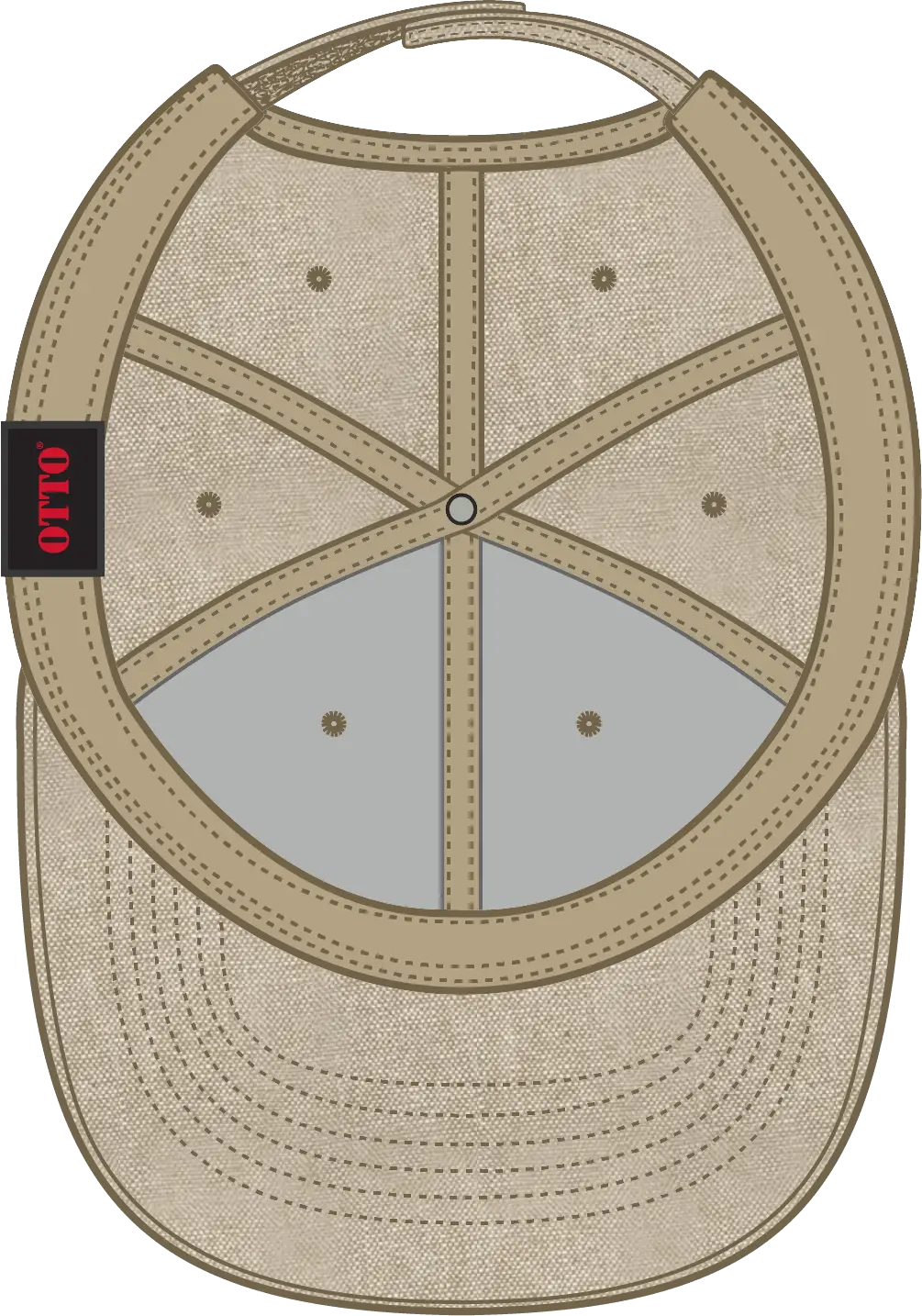Otto 19-768 6 Panel Low Profile Baseball Cap - Khk - 1/2’’ - 7 5/8’’