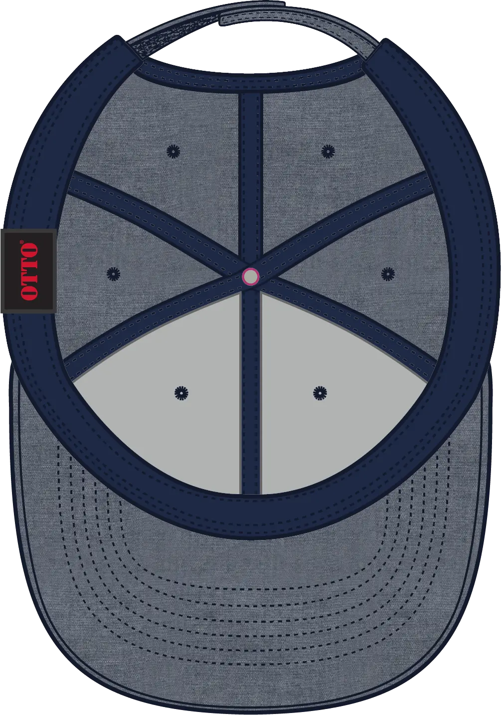 Otto 19-768 6 Panel Low Profile Baseball Cap - Navy - 1/2’’ - 7 5/8’’