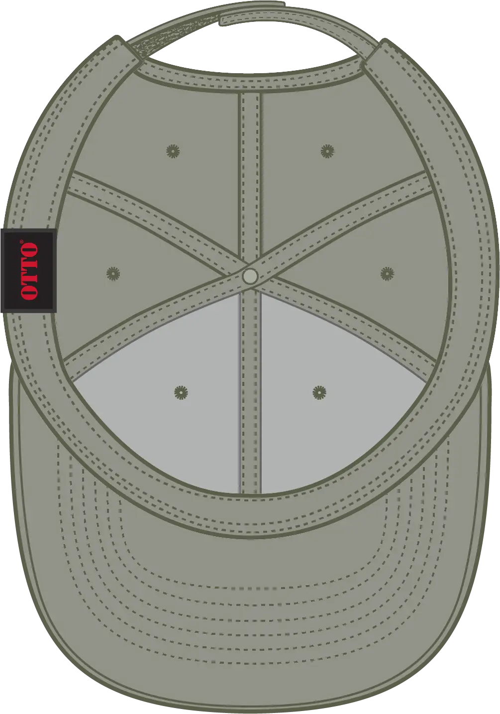 Otto 19-768 6 Panel Low Profile Baseball Cap - Ol. Green - 1/2’’ - 7 5/8’’