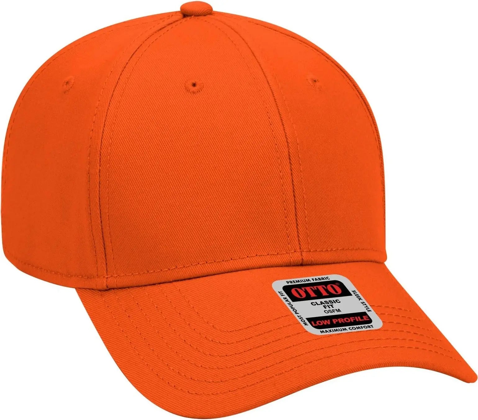 Otto 19-768 6 Panel Low Profile Baseball Cap - Orange - 1/2’’ - 7 5/8’’