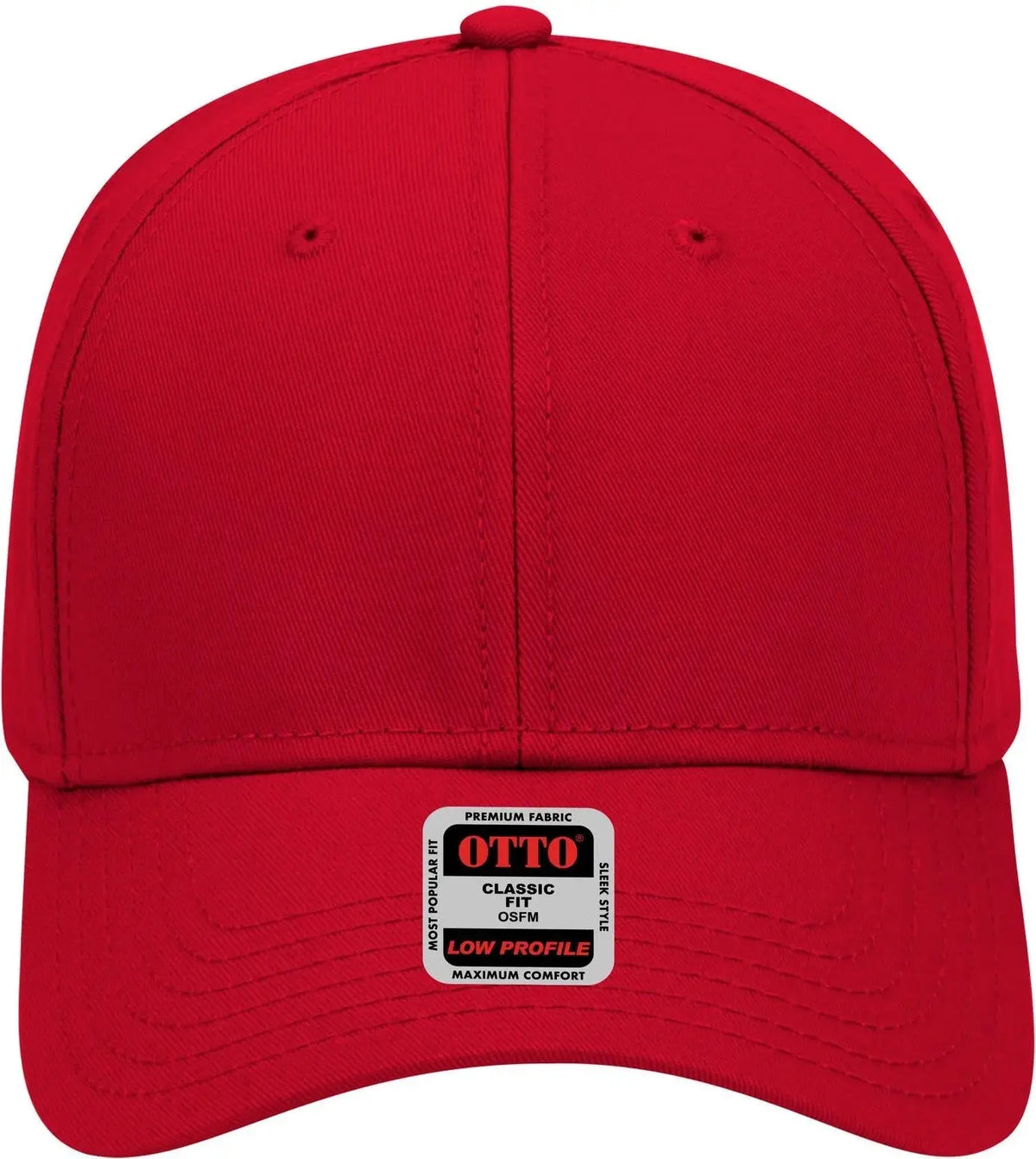 Otto 19-768 6 Panel Low Profile Baseball Cap - Red - 1/2’’ - 7 5/8’’