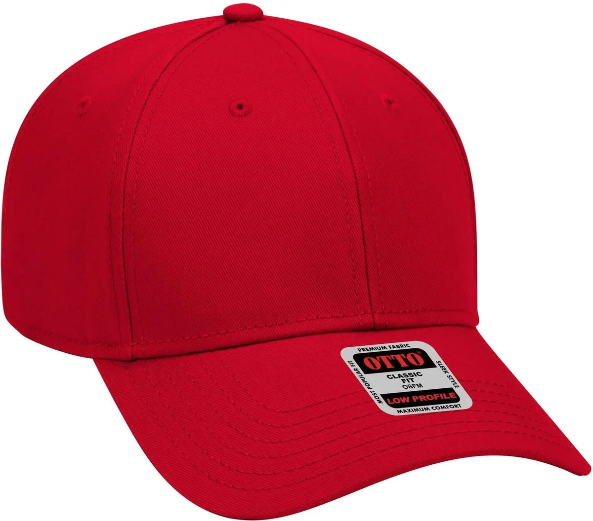 Otto 19-768 6 Panel Low Profile Baseball Cap - Red - 1/2’’ - 7 5/8’’