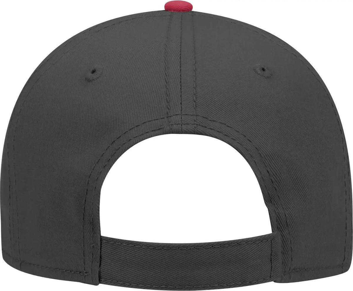Otto 19-768 6 Panel Low Profile Baseball Cap - Red/blk/blk - 1/2’’ - 7 5/8’’
