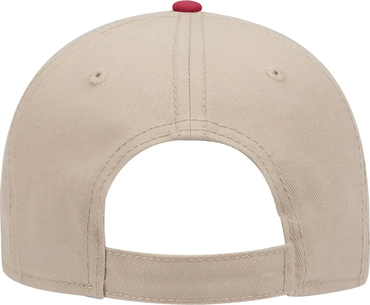 Otto 19-768 6 Panel Low Profile Baseball Cap - Red/kha/kha - 1/2’’ - 7 5/8’’