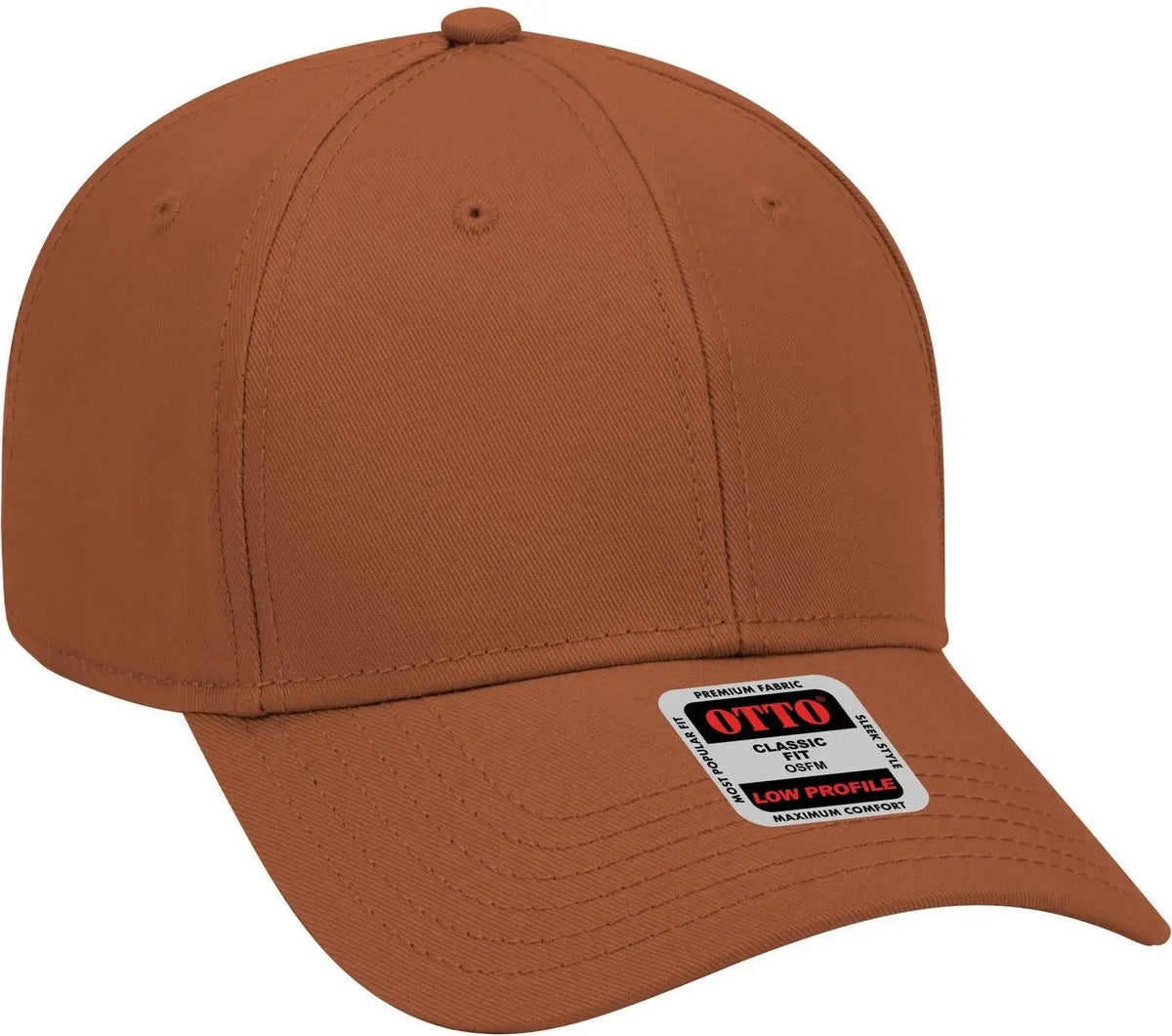 Otto 19-768 6 Panel Low Profile Baseball Cap - Tx. Orange - 1/2’’ - 7 5/8’’